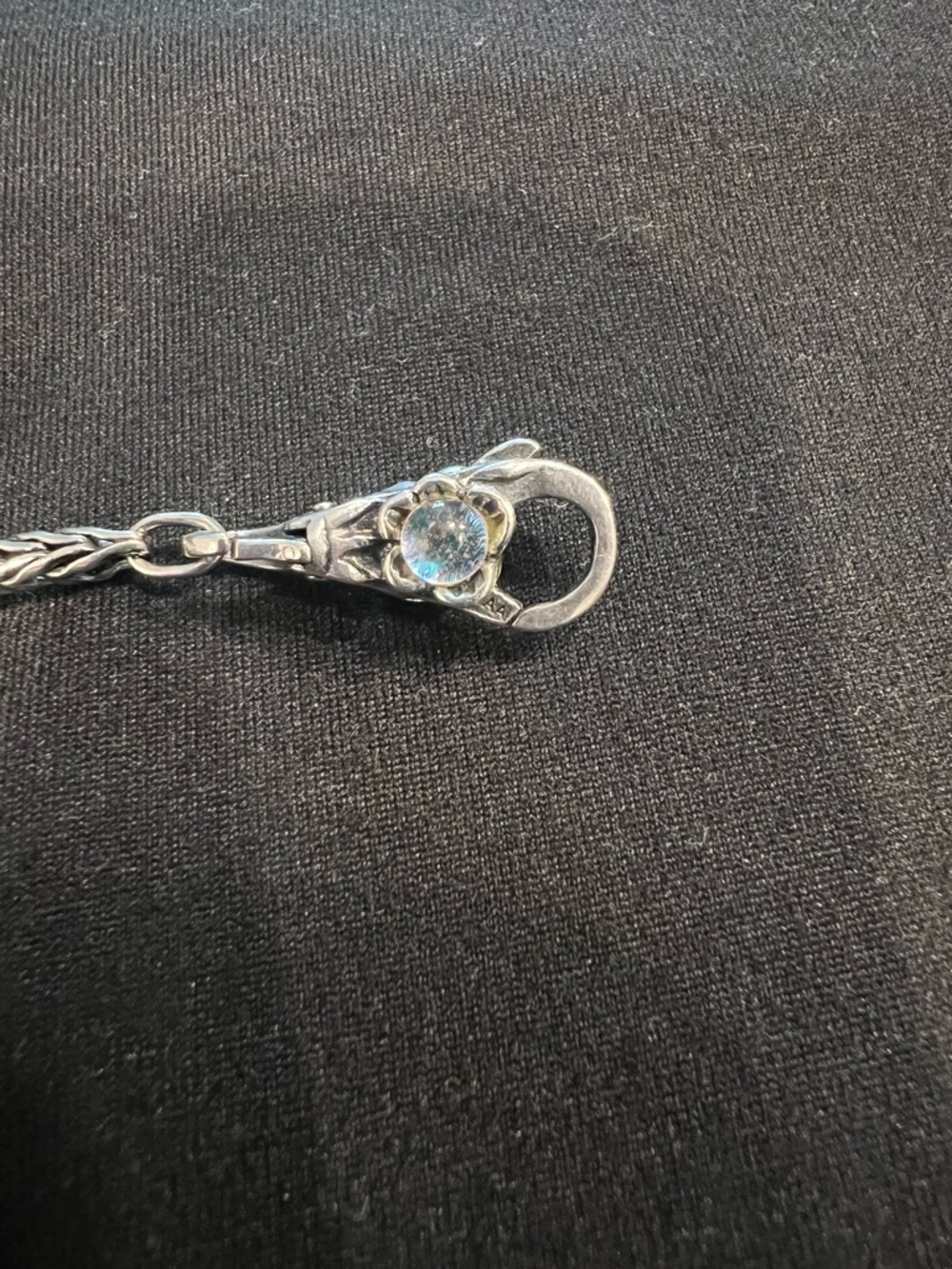 Pandora Sterling Silver Floral Clasp bracelet with Clear Stone